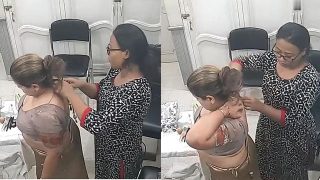 Busty Rich Bhabhi Changing Parlour In CCTV Captured
